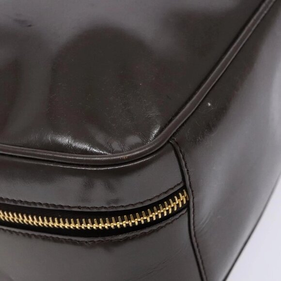 GUCCI Bamboo Vanity Hand Bag Patent leather Brown Gold Auth ep10340 - Picture 5 of 16